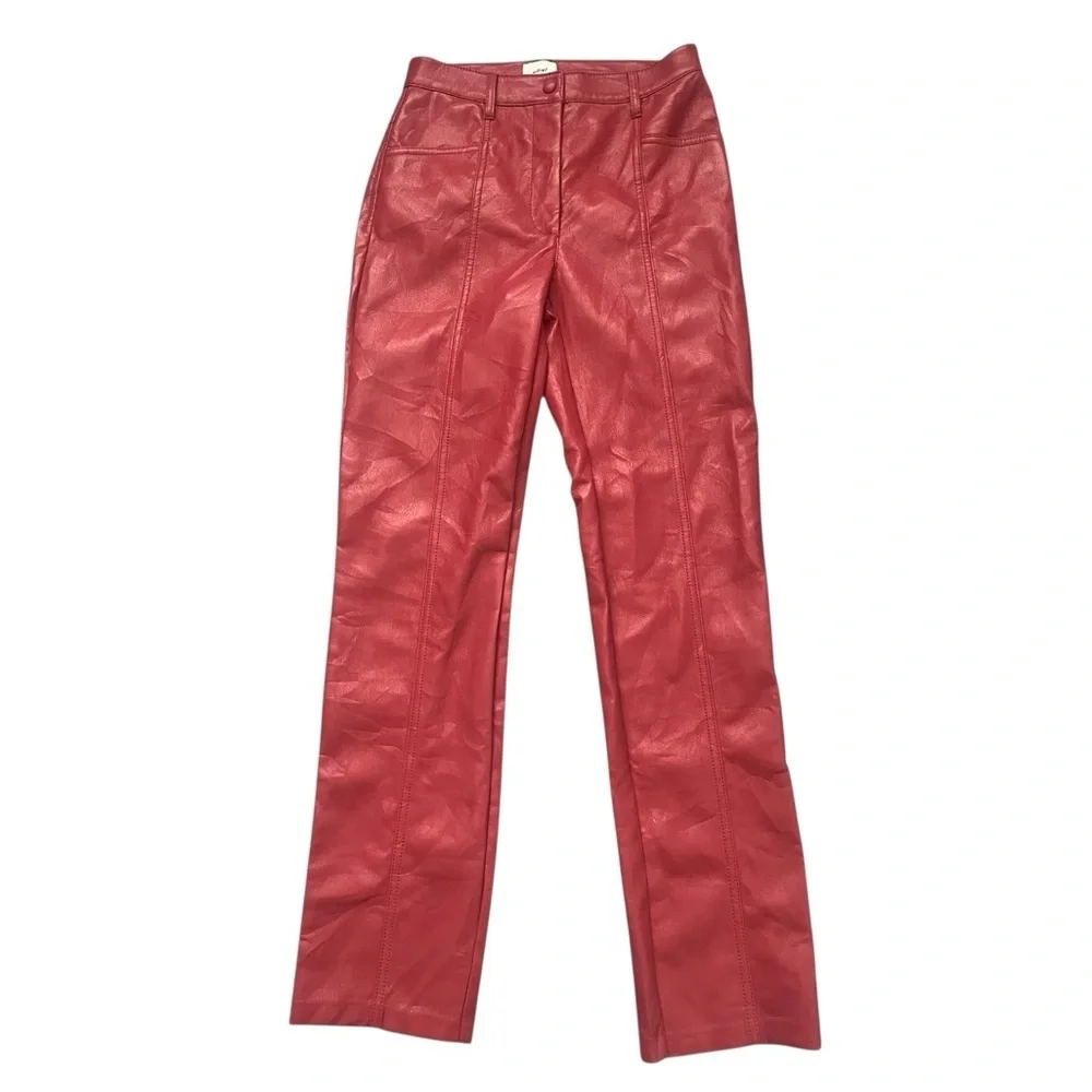 Wilfred Aritzia Rebel vegan faux leather high waisted straight leg pants - Picture 2 of 10